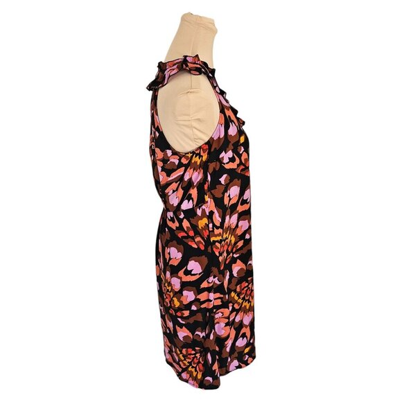 Cabi Brown Purple Pink Ruffle Mini Dress Sz XS - Picture 4 of 9